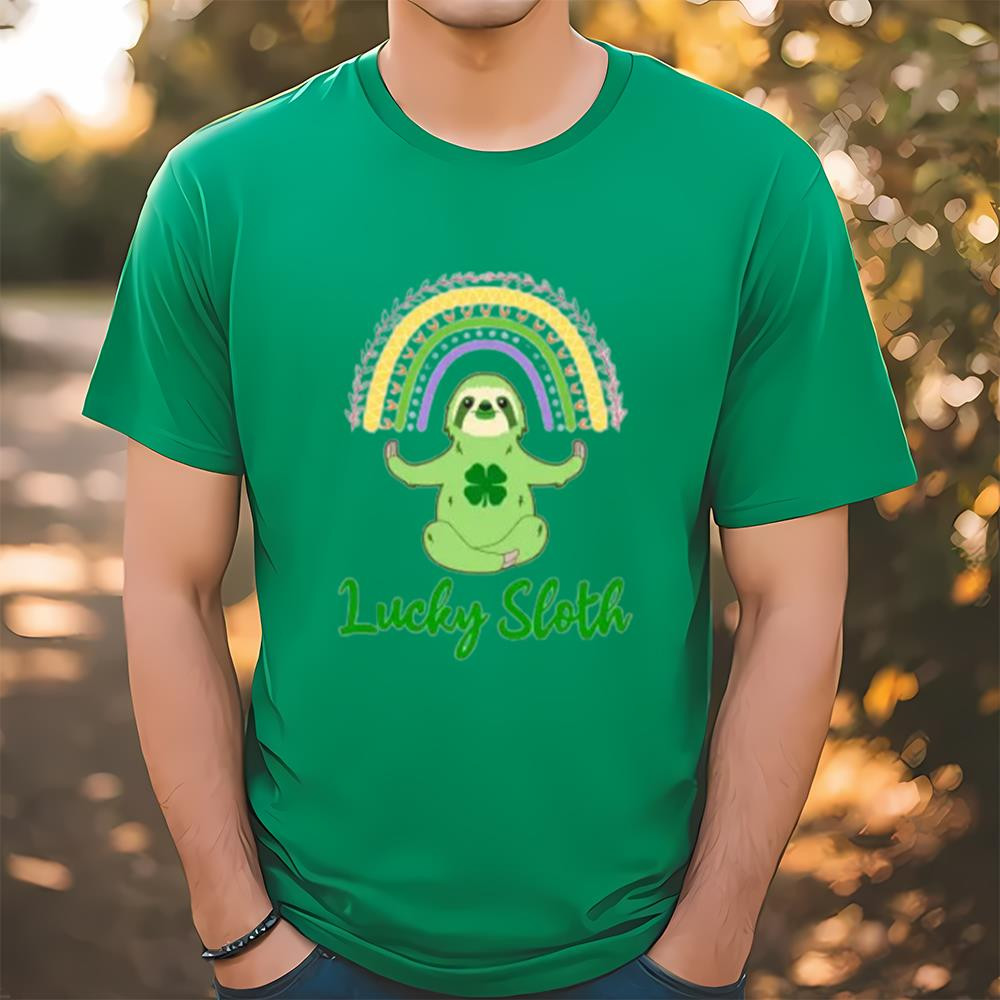 St Patricks Day Lucky Sloth Spirit Animal T-Shirt .jpg