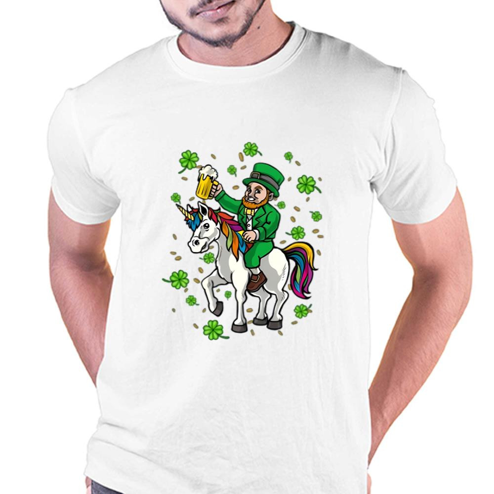 St Patricks Day Shirt, Leprechaun Unicorn Irish T-shirt .jpg