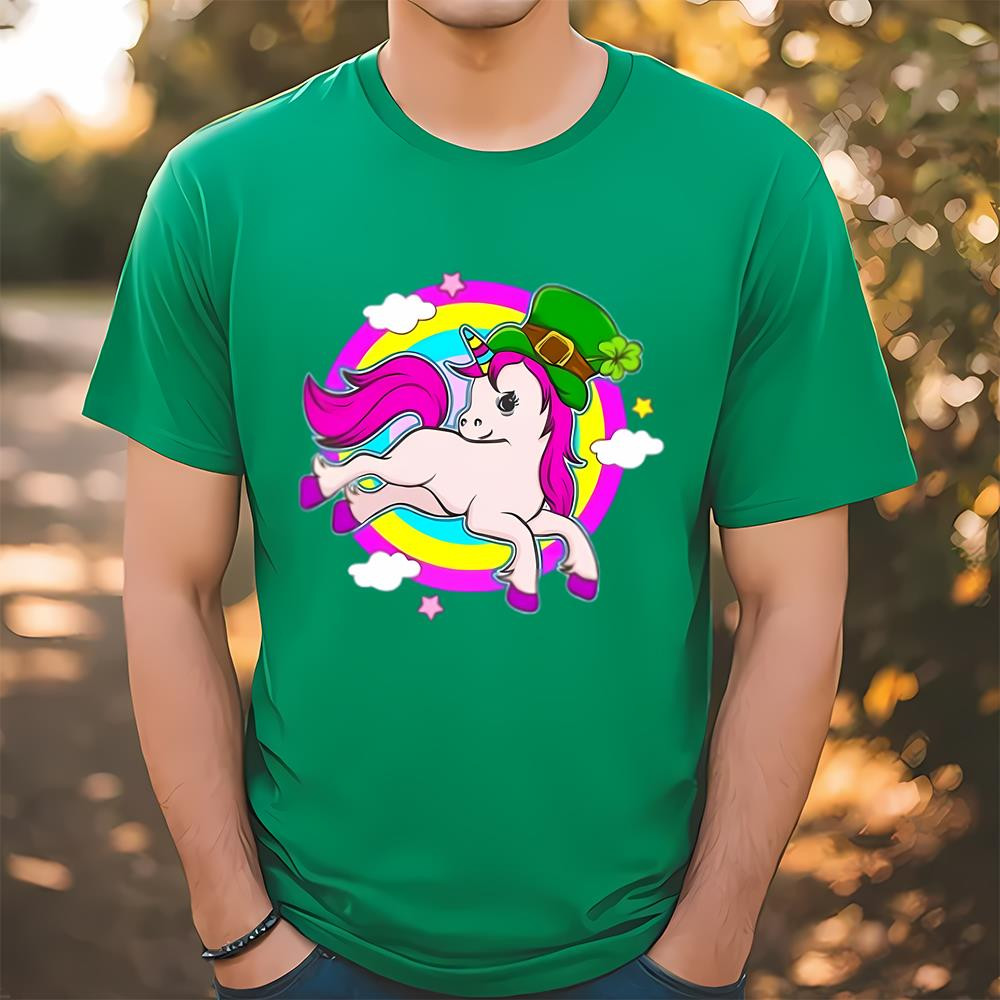 St Patricks Day Unicorn Leprechaun T-Shirt .jpg
