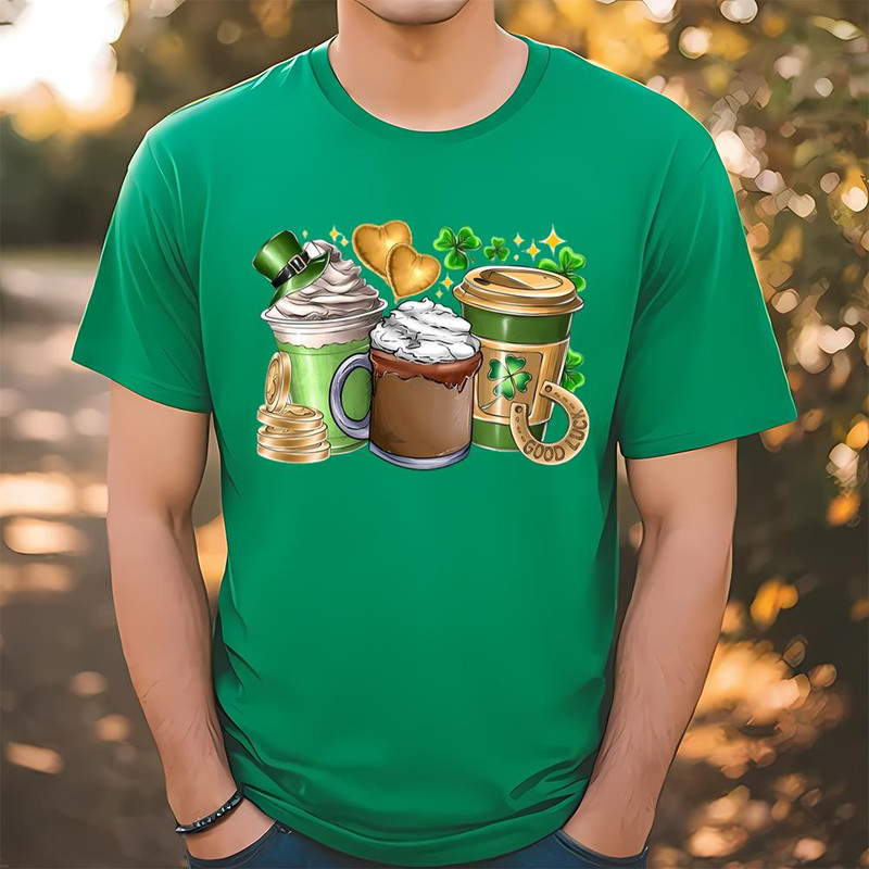 St. Patrick's Day Coffee Lucky Shamrock Shirt .jpg