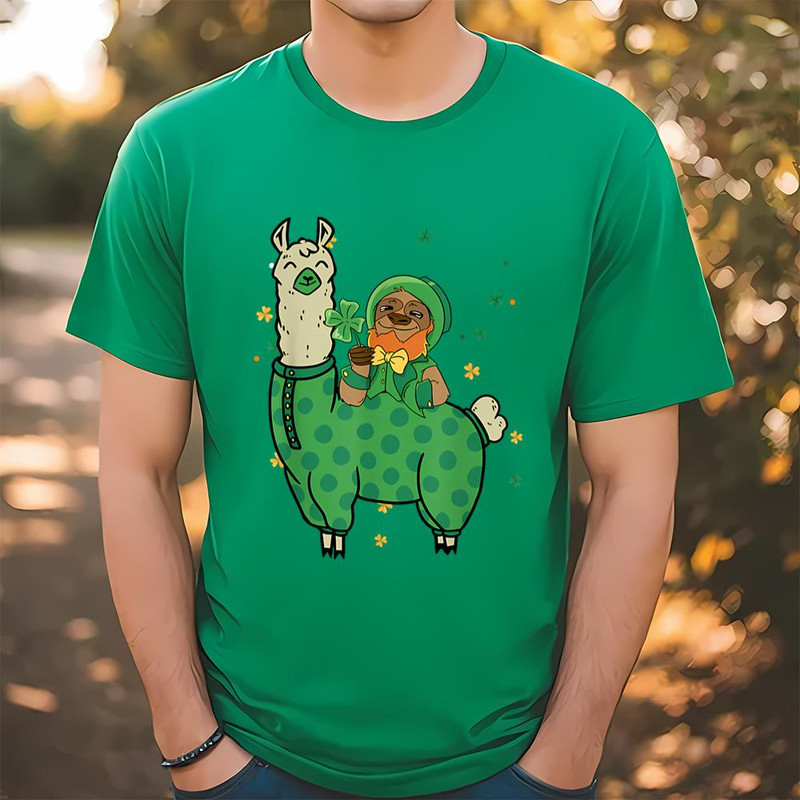 St. Patricks Day Leprechaun Sloth Llama Unicorn Patty Day T-Shirt .jpg