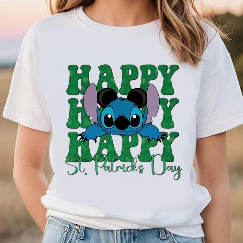 Stitch Happy St Patrick's Day Shirt, Disney Stitch Lucky Shirt .jpg