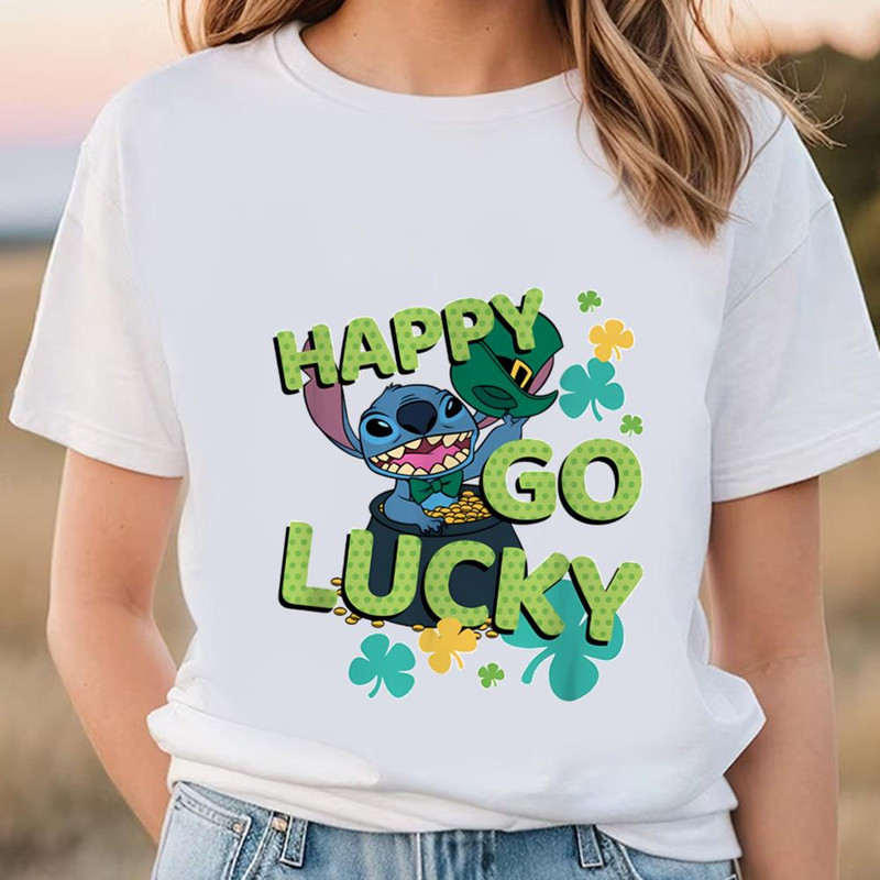 Stitch St. Patrick's Day Happy Go Lucky T-shirt .jpg