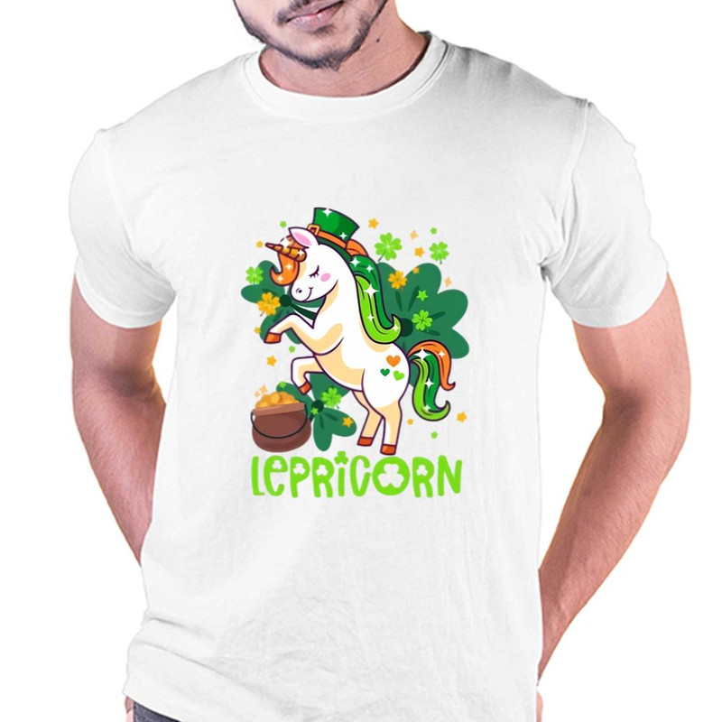 Unicorn Lepricorn St Patricks Day Leprechauns Girls Women T-Shirt .jpg