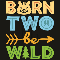 born two be wild 2 year old 2nd birthday toddler boy girl svg, birthday svg, 2 years old svg, 2 years old birthday svg,