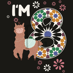 i am 8 year old svg, birthday svg, birthday svg, 8th birthday svg, 8 years old svg, llama svg, llama birthday svg, cute