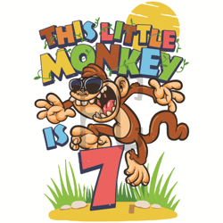 monkey birthday party 7 year old boy svg, birthday svg, monkey svg, monkey birthday svg, 7th birthday svg, 7 years old b