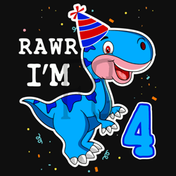dinosaur rawr i am 4 years svg, birthday svg, 4 years old svg, 4 years old birthday svg, 4 years old boy svg, 4th birthd