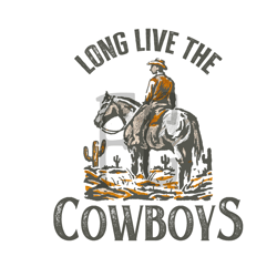 long live the cowboys horse retro png sublimations