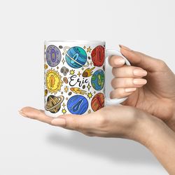 vagina mug, astronomer gift, funny astronaut gift, vulva, planets mug, solar system mug, coffee ceramic mug, 11oz, 15oz