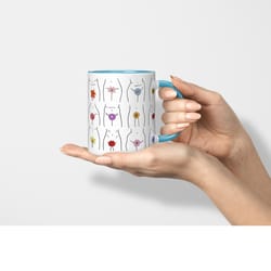 vagina mug, viva la vulva, yoni mug, floral mug, flower mug, feminist mug, pussy power, doctor gift, adult gifts