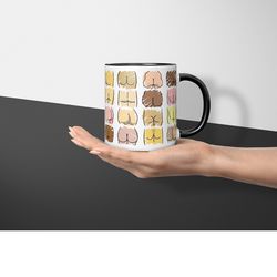 butt mug with color inside, funny coffee mugs - 11oz 15oz - perfect gag gift for valentine's day