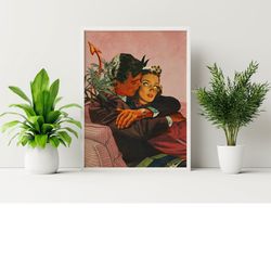 devil affair (weed art, marijuana art , weed poster, retro art, trippy wall art, vintage art, pop art, art print, devil)