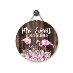 school door sign flamingo metal educator sign personalized metal teacher door hanger school counselor sign school