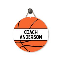 coach door sign  metal classroom sign  personalized door hanger  pe teacher appreciation  basketball sign  coach gift