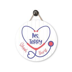 nurse door sign school nurse sign personalized metal nurse door hanger school teacher gift stethoscope new nurse