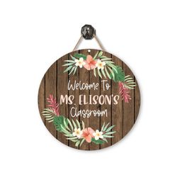 tropical teacher door sign metal classroom sign personalized metal door hanger teacher appreciation new school