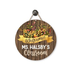teacher door sign metal classroom sign personalized metal door hanger teacher appreciation fall leaves rustic