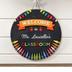personalized teacher door sign, custom welcome sign, classroom welcome sign, classroom hanger, teacher appreciation gift