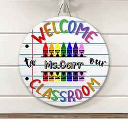 personalized teacher door sign, pencil teacher name sign, back to school, classroom door sign, welcome sign, teacher