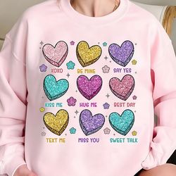 valentines conversation hearts, valentines glitter, valentines, valentines sublimation designs,