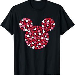 mickey mouse icon pink hearts valentine's day t-shirt