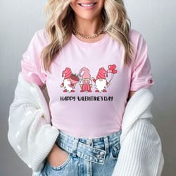 happy valentine's day shirt, cute valentine's day shirt, gnome shirt, gift for lover, valentine's day tshirt