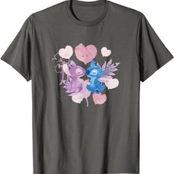 disney lilo & stitch valentine's day stitch & angel kiss t-shirt