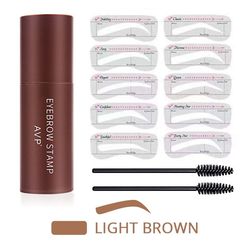 Eyebrow Stamp Brow Shaping Kit Waterproof With 10 Reusable Stencils Makeup Tool