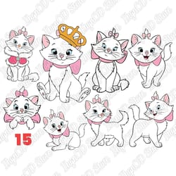 15 the aristocats png cutfile, marie the white kitten vector clipart - png download