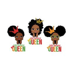 little melanin queen black girl bundle svg, black girl svg, cute black girl svg, melanin queen svg, melanin svg, melanin