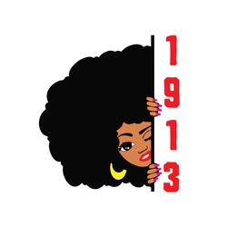 sorority sigma friend womens delta 1913 paraphernalia svg, black girl svg, 1913 svg, sorority svg, cute black girl svg,