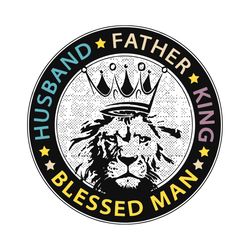 husband father king blessed man color svg, fathers day svg, husband svg, father svg, king svg, blessed man svg, lion kin