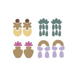 earrings svg, trending svg, leaf flower earrings svg, plant earring svg, leather earrings svg, leather svg, plant svg, l