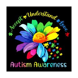 accept understand love sunflower autism awareness svg, awareness svg, autism awareness svg, autism svg, autism heart svg