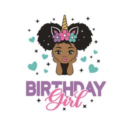 black girl birthday svg, birthday svg, unicorn birthday svg, peekaboo girl svg, black little girl svg, afro princess svg