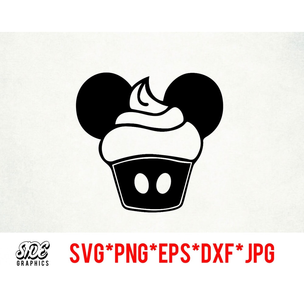Mickey Cupcake SVG instant download digital file svg, png, eps, jpg, and dxf clip art for cricut silhouette and other cutting software.jpg