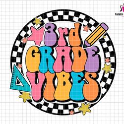 3rd vibes svg, back to school svg, retro teacher svg, teacher life svg, 1st day of school, 3rdgrade teacher, third grade