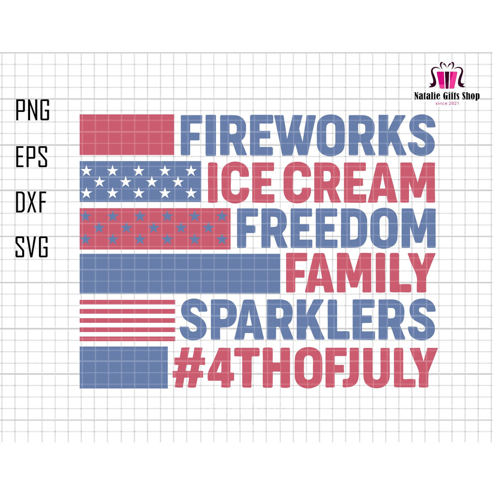 4th Of July Svg, Retro 4th Of July Svg, Fireworks Svg, Fireworks Freedom Icecream Family Sparklers Svg, Patriotic Svg, American Family Svg.jpg