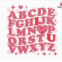 alphabet love you valentine svg, i love you svg, valentine heart abc alphabet svg, retro valentine svg, valentines doodl