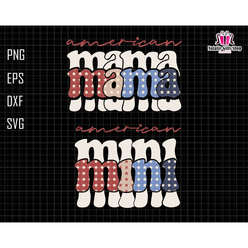American Mama Mini Svg, Mini Svg, Mama Svg, Patriotic Svg, American Mini Svg, 4th of July, American Mom, Mama Stars Tripes, Red White Blue.jpg