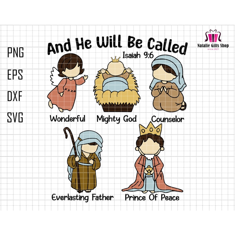 And He Will Be Called Svg, Retro Religious Christmas Svg, Jesus is the Reason for the Season SVG, Retro Nativity True Story Svg, Christian.jpg