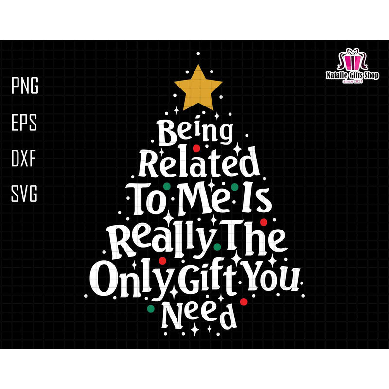 Being Related Svg, To Me Is Really The Only Gift You Need Svg, Merry Christmas Svg, Christmas Tree Svg, Funny Christmas Quotes, Family Xmas.jpg