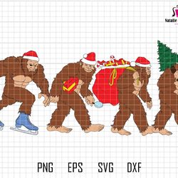 Bigfoot Christmas Svg, Santa Bigfoot Svg, Funny Christmas Svg, Bigfoot Merry Xmas Svg, Sasquatch Christmas Svg, Bigfoot