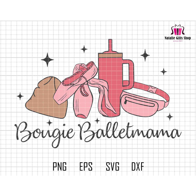 Bougie Balletmama Svg, Winter Basic Svg, Pink Bougie Christmas Svg, Stanley Tumbler Inspired Belt Bag Svg, Ballet Shoes Svg, Winter Hat Svg.jpg