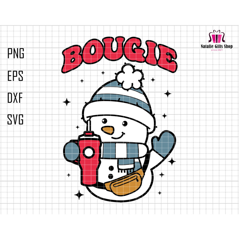 Bougie Christmas Svg, Trendy Christmas Svg, Bougie Snowman Svg, Stanley Tumbler Belt Bag, Xmas Holiday Svg, Holiday Christmas, Xmas.jpg