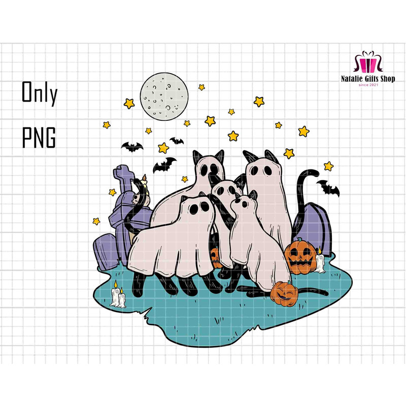 Cat Halloween Png, Black Cat Png, Cat Ghost Png, Retro Halloween Png, Cute Ghost Png, Spooky Season, Halloween Costume png, Cat Lover Png.jpg