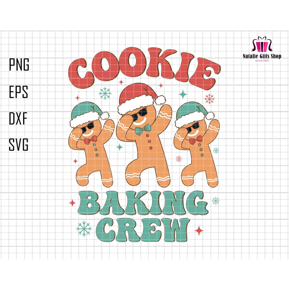 Cookie Baking Crew Svg, Xmas Gingerbread Svg, Family Funny Gingerbread Svg, Christmas Baking Team Svg, Cookie Squad Svg, Santa Hat Svg.jpg