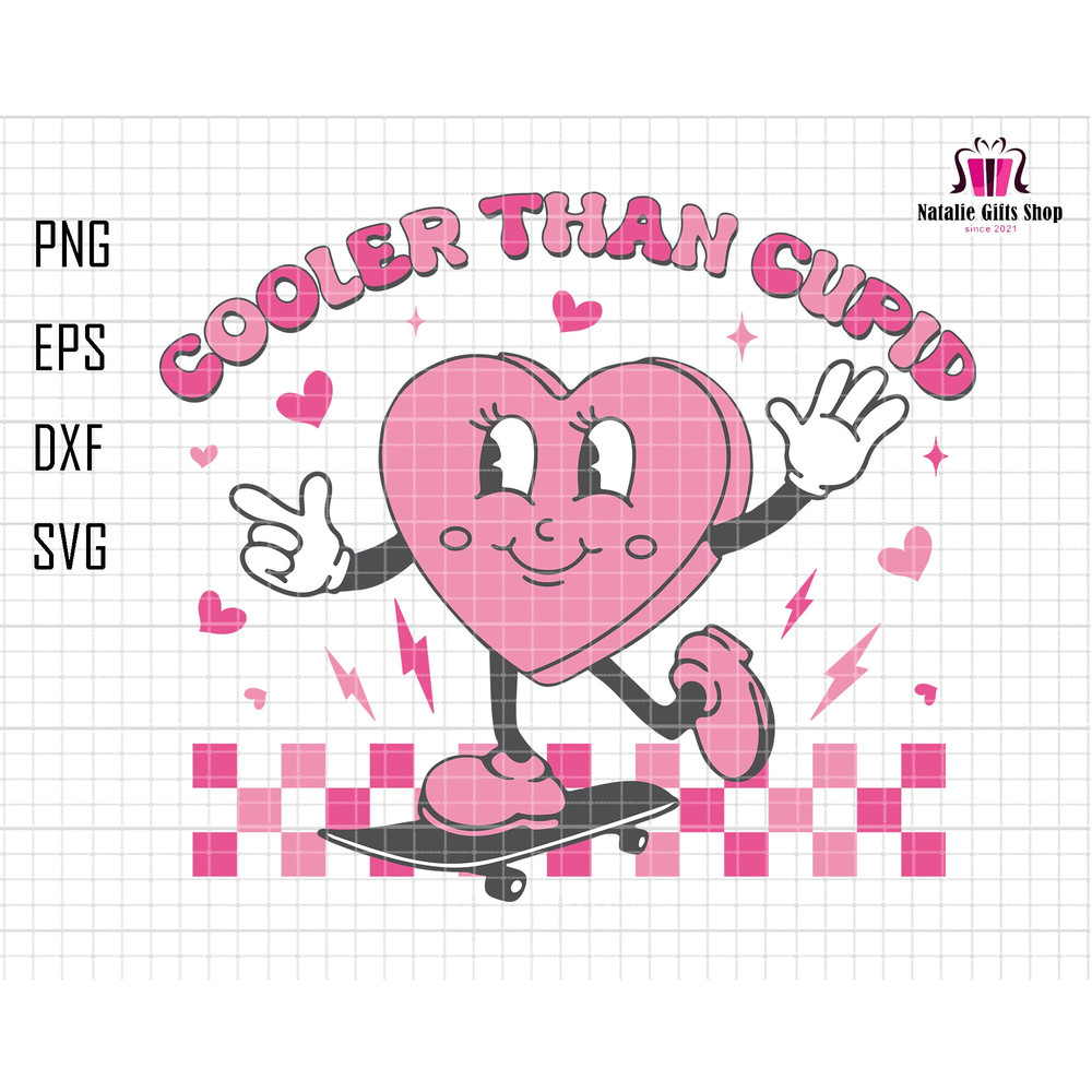 Cooler Than Cupid Svg, Skateboarding Heart Svg, Kids Valentine Svg, Boys Valentine Svg, Retro Valentine Day, Cupid Valentine Svg, Silhouette.jpg