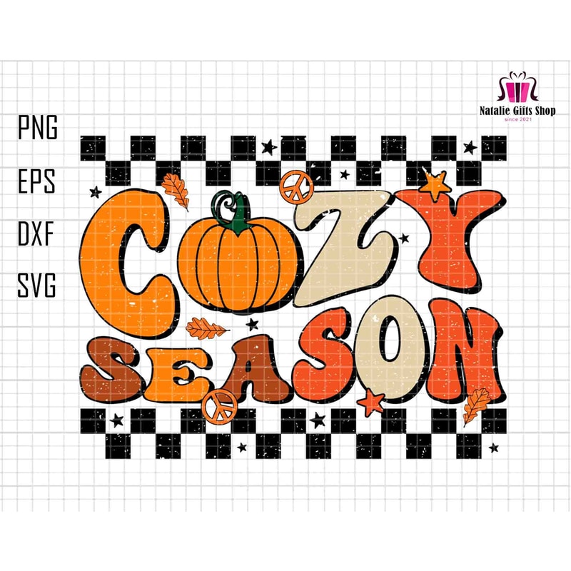 Cozy Season Svg, Retro Fall Svg Png, Fall Vibes Svg, Groovy Fall, Instant Download, Thanksgiving Svg, Pumpkin Season Svg, Fall Shirt.jpg
